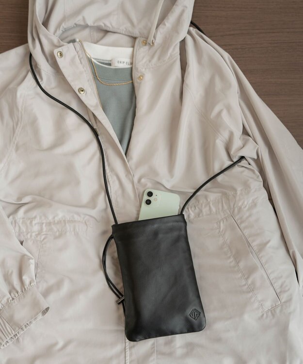 ACE BAGS & LUGGAGE ultma TOKYO アイオ 巾着 ショルダーバッグ 11981 本革 サコッシュ ブラック