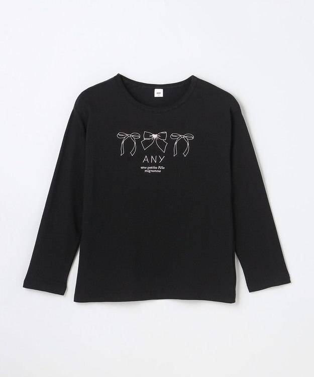 ANY KIDS 【Good Price】 ANY刺繍 長袖Tシャツ ブラック