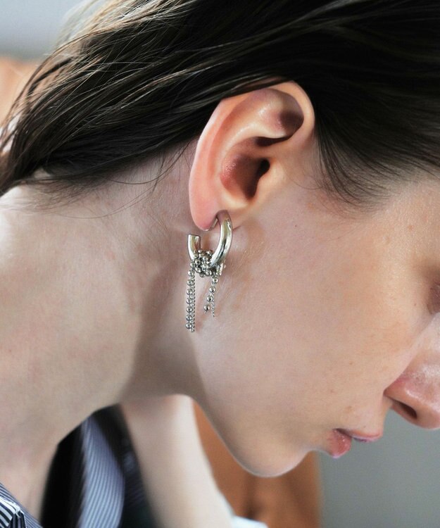 YECCA VECCA チェーンフリンジイヤリング Silver