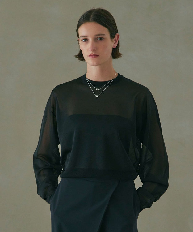 NAVE 【Nave・洗える】シアーニット トップス ブラック系