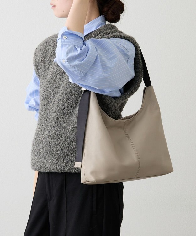 russet レザーホーボーバッグ M(CE-1658) GrayBeige