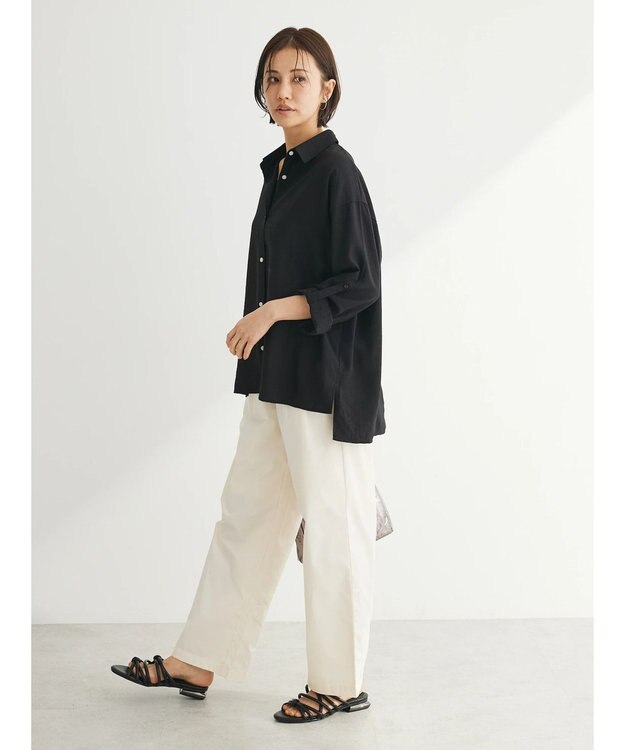 Green Parks ワッシャーシアーシャツ Black