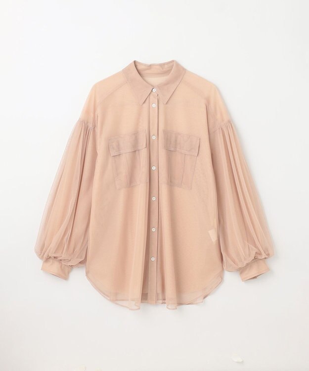 GRACE CONTINENTAL チュールレイヤードシャツ ベージュ
