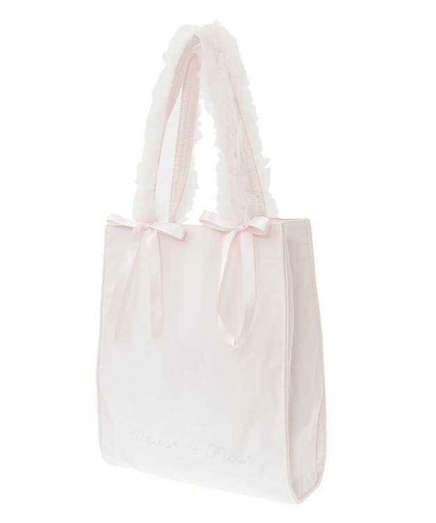 Maison de FLEUR チュールハンドルスクエアトートバッグ Pink