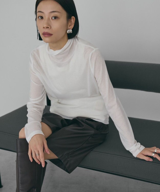 AMERICAN HOLIC シアーテレコタートルネックプルオーバー Off White