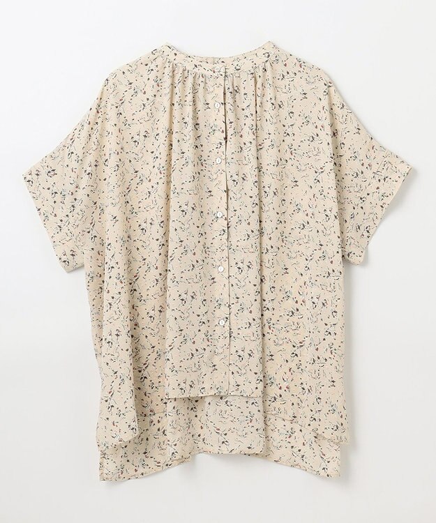 ANY 【洗濯機可】プリントブラウス ベージュベース