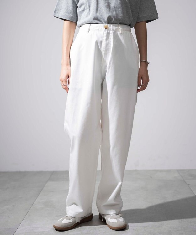 WEGO 【ユニセックス着用ITEM/ウエストゴム/手洗い可】チノイージーワイドパンツ ホワイト