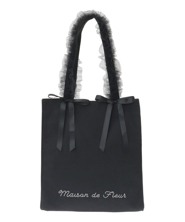Maison de FLEUR チュールハンドルスクエアトートバッグ Black