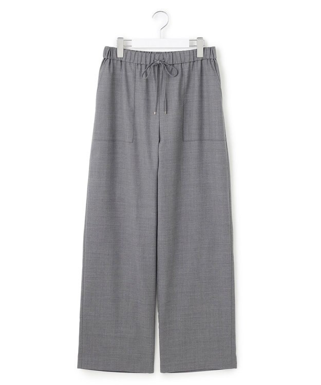 23区 L 【洗える】ナチュラルストレッチサキソニー ベイカー ドロスト パンツ グレー系