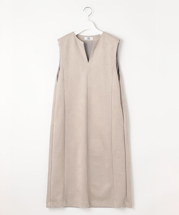 J.PRESS LADIES 【洗える】ダンボールスエード ジャンパースカート ライトグレー系