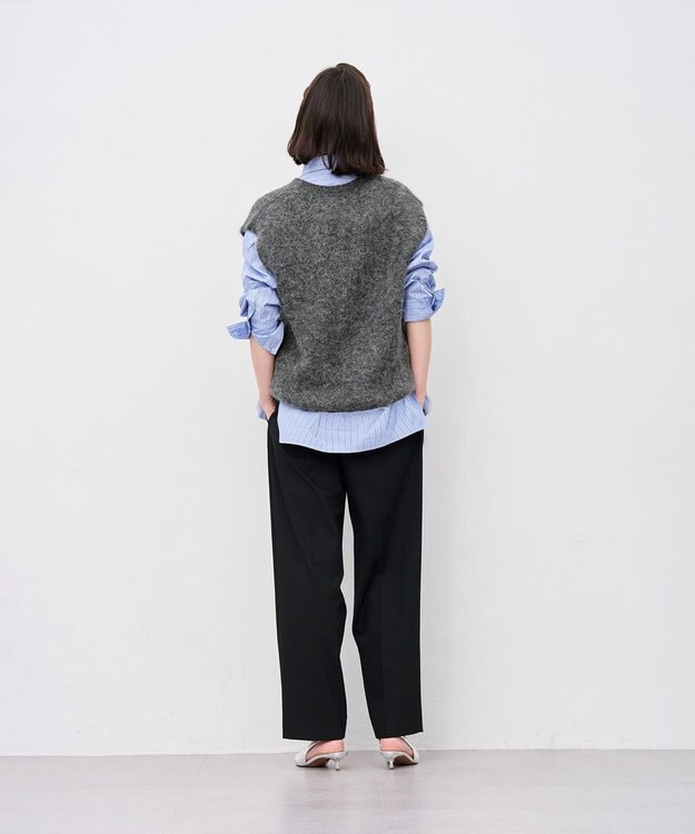 uncrave アルパカファーニット Vネックベスト チャコール