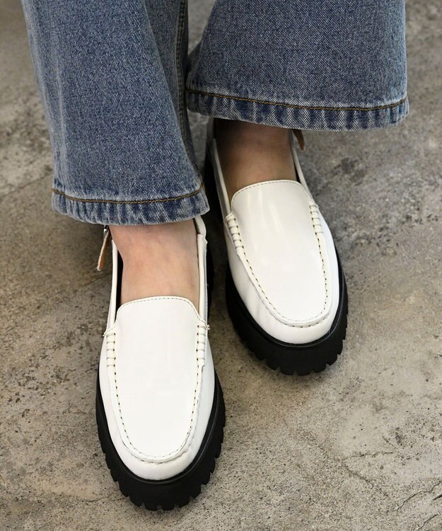 APOM プラットフォームスリングバックモカシン40 ホワイトG