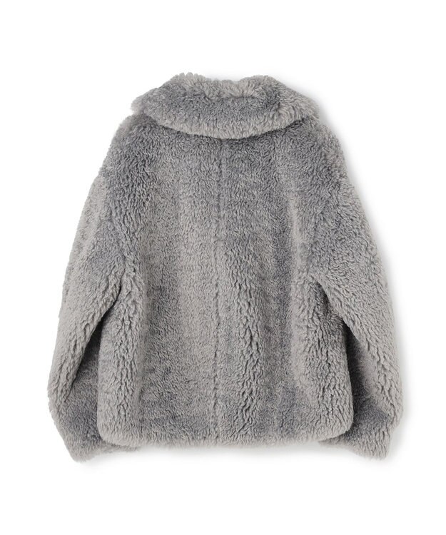 UNFILO エコファー ステンカラーコート グレー