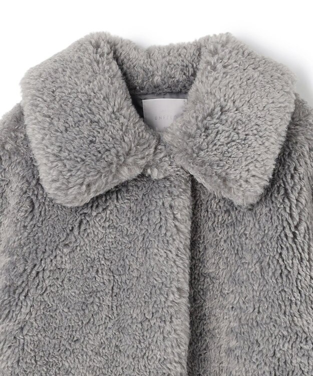 UNFILO エコファー ステンカラーコート グレー