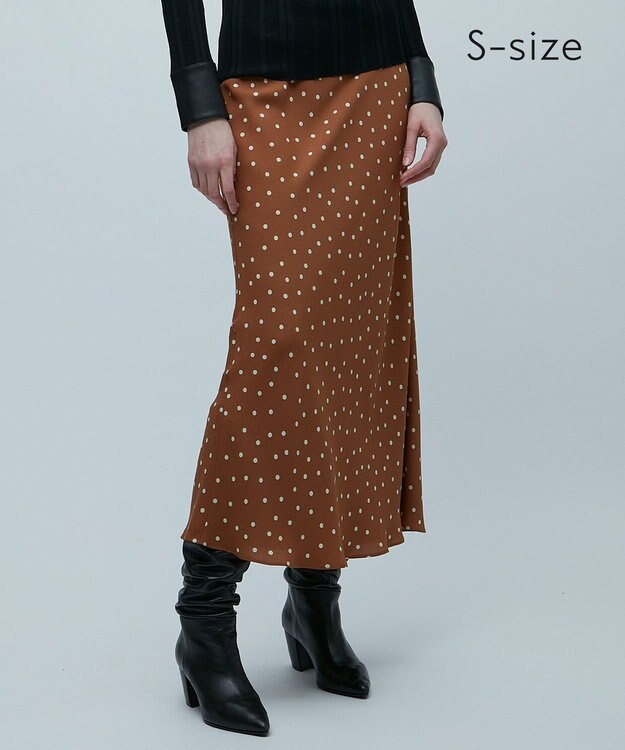 BEIGE， 【S-size】VIGNON / ドットスカート Camel ×Ecru
