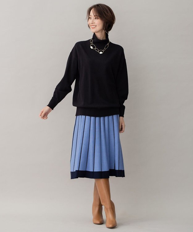 自由区 【ご好評につきWEBのみ新色追加/洗える/マルチウェイ】リバーシブルニット セットアップ ネイビー系