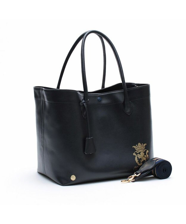 A.D.M.J. 【撥水】リバティソフト34ｃｍ中仕切 トート ネイビー