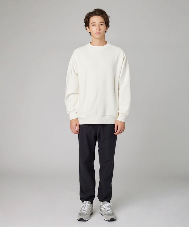 UNFILO MENS MOVE TEX モックネック裏起毛プルオーバー アイボリー系
