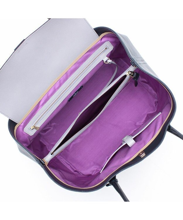 A.D.M.J. 【撥水】リバティソフト34ｃｍ中仕切 トート ネイビー