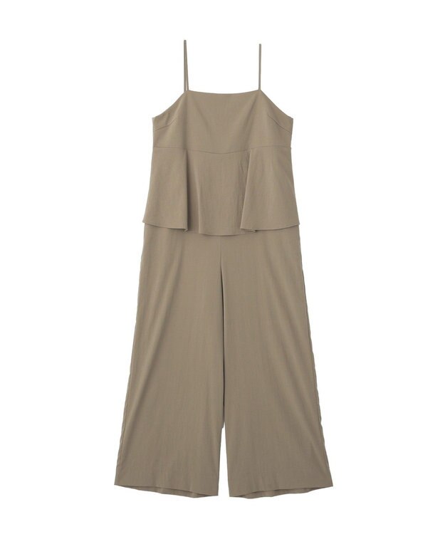 YECCA VECCA ドライタッチペプラムサロペット Dark Beige