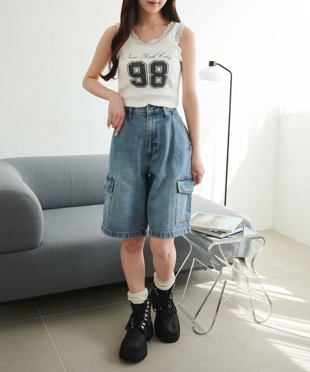 WEGO グラフィックレースタンク ホワイト