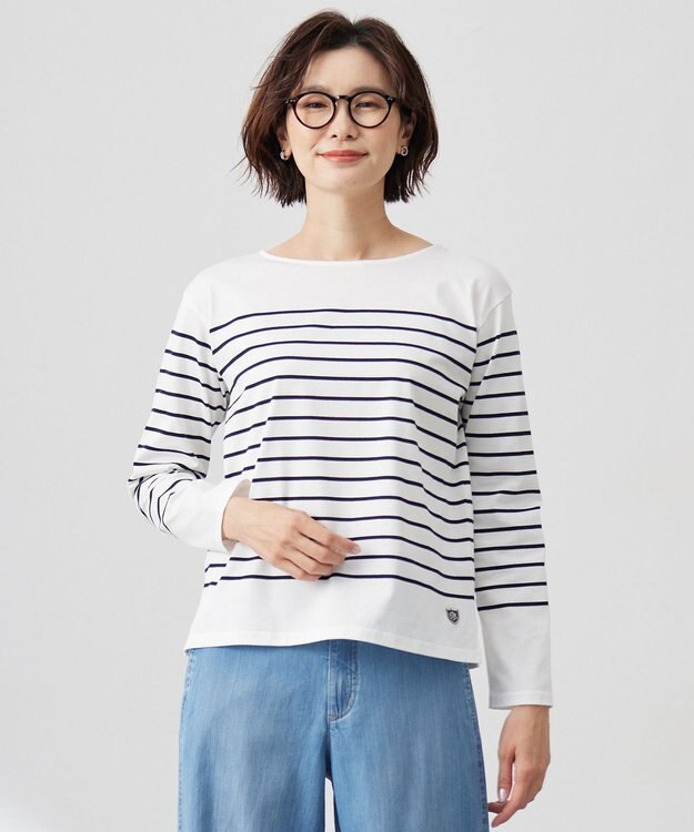 J.PRESS LADIES バスクボーダー カットソー ネイビーボーダー系