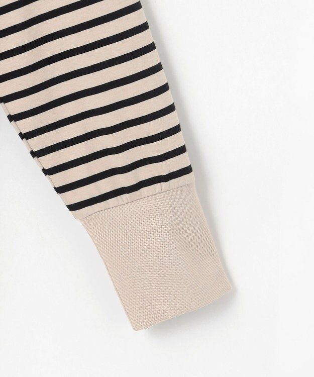 ANY L シャツテールロングスリーブＴシャツ ベージュ×ブラック