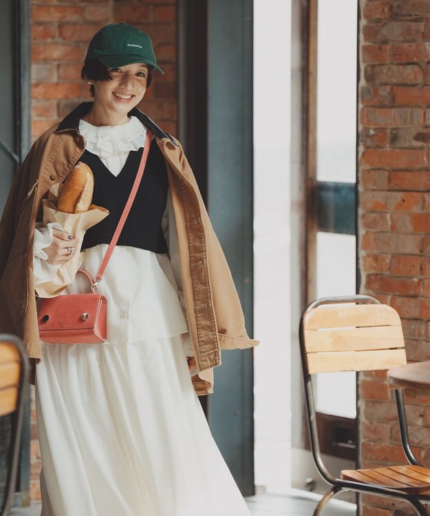 #Newans 【高山都さんコラボ】ダブルギャザーロングスカート ホワイト