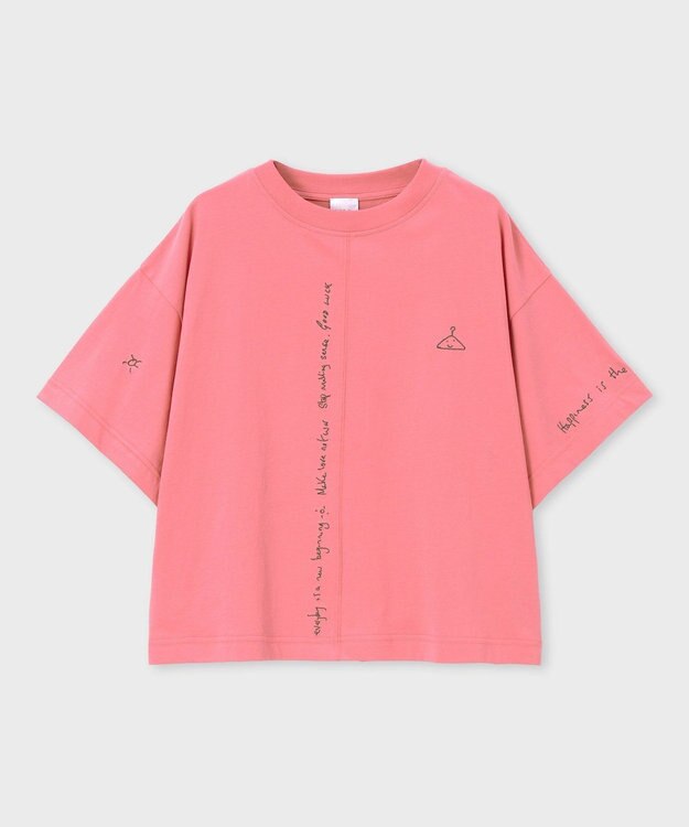 Paul Smith ハンドドローイング刺繍 半袖Tシャツ コーラル