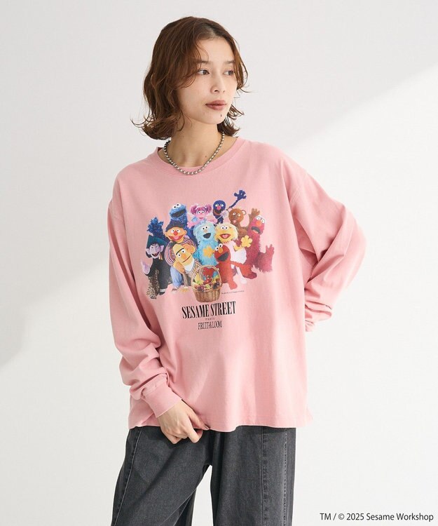 Green Parks セサミストリートミーツフルーツオブザルーム　ロンＴＥＥ Pink