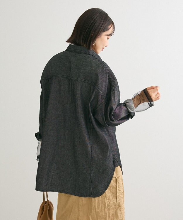 Green Parks デニムＢＩＧシャツ Black