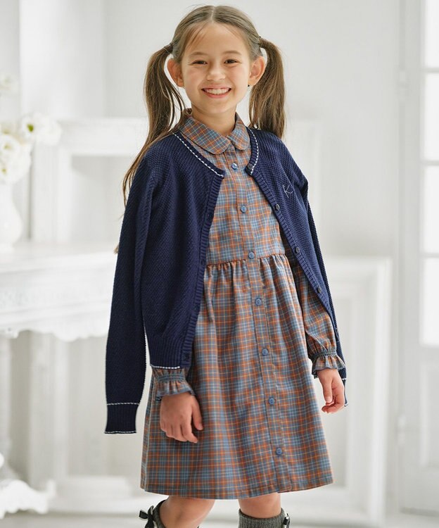 組曲 KIDS 【150-160㎝】クラシック カーディガン ネイビー系