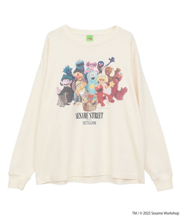 Green Parks セサミストリートミーツフルーツオブザルーム　ロンＴＥＥ Ecru