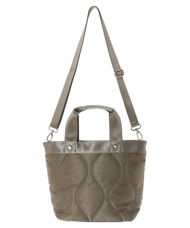 Green Parks ａｎｄｍｉｋｋａ．２ｗａｙ　キルトトートバッグ Gray Beige