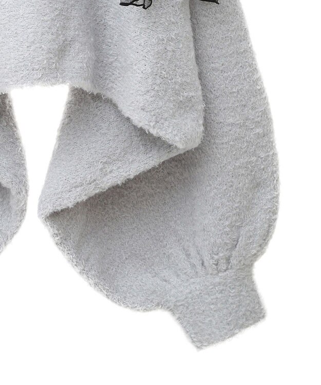 earth music&ecology チュール肩リボンニットプルオーバー Gray