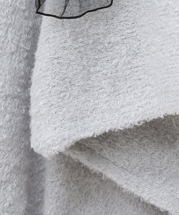 earth music&ecology チュール肩リボンニットプルオーバー Gray