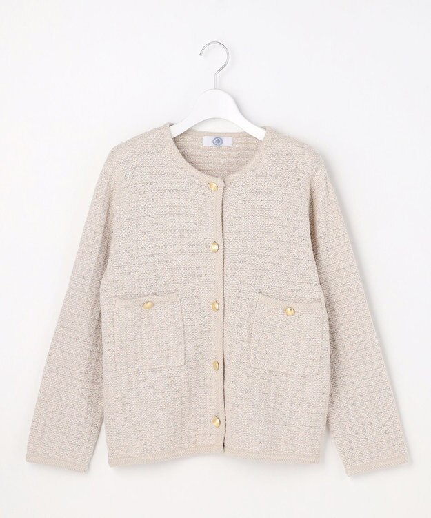 J.PRESS LADIES S NEW TWEED ニット ジャケット ベージュミックス系