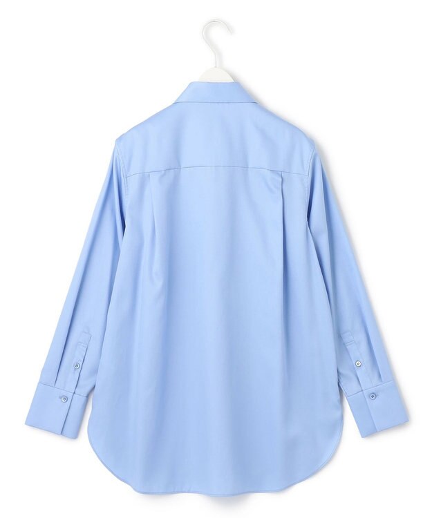 ICB 【洗える】 コットンサテンシャーティング シャツ サックスブルー系