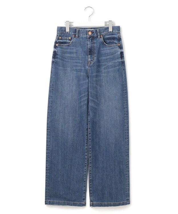 23区 【接触冷感】23区DENIM サマー ストレート ワイド パンツ ウォッシュドブルー系