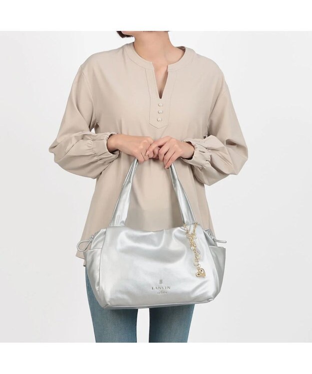 LANVIN en Bleu スフレ ハンドバッグ シルバー