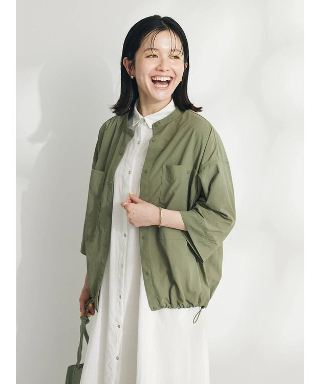 CRAFT STANDARD BOUTIQUE ＢＩＧポケットナイロンブラウス Khaki