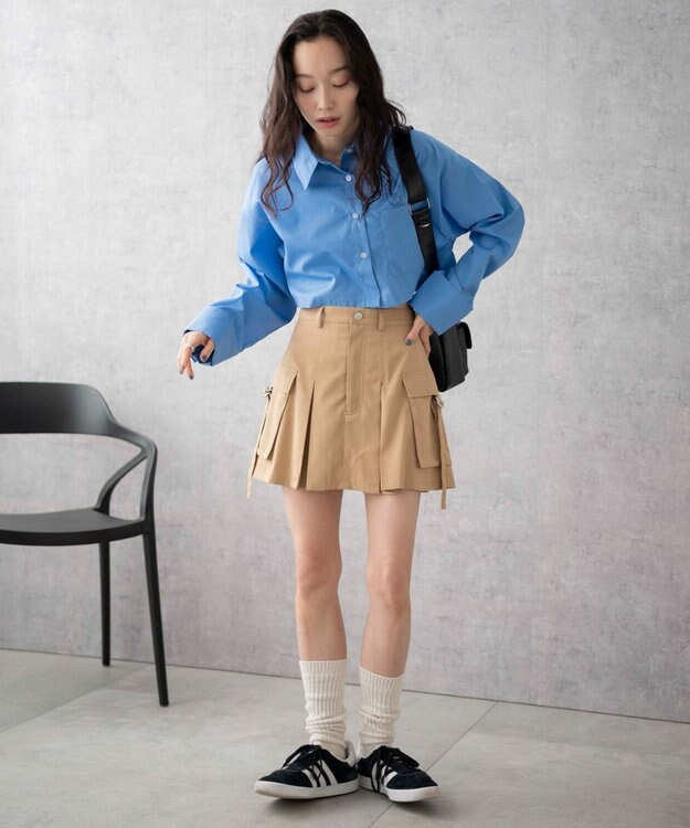 WEGO カーゴチノプリーツスカパン ベージュ