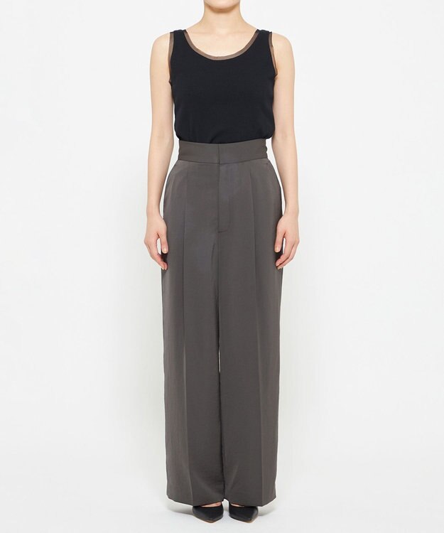 uncrave マット サテン ワイドパンツ（uncrave STANDARD） スレート