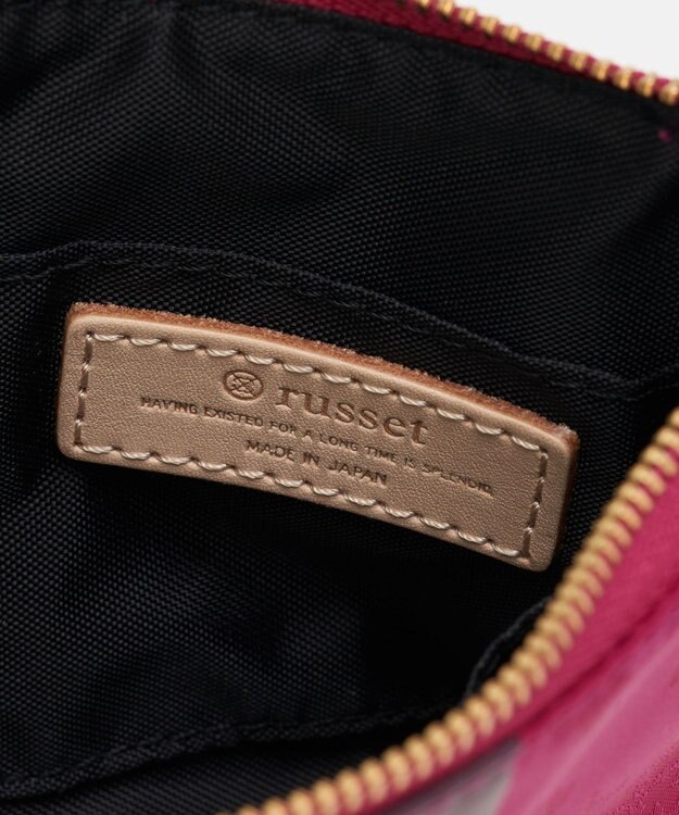 russet ラインプリントポーチ S(Z-227) Cherry