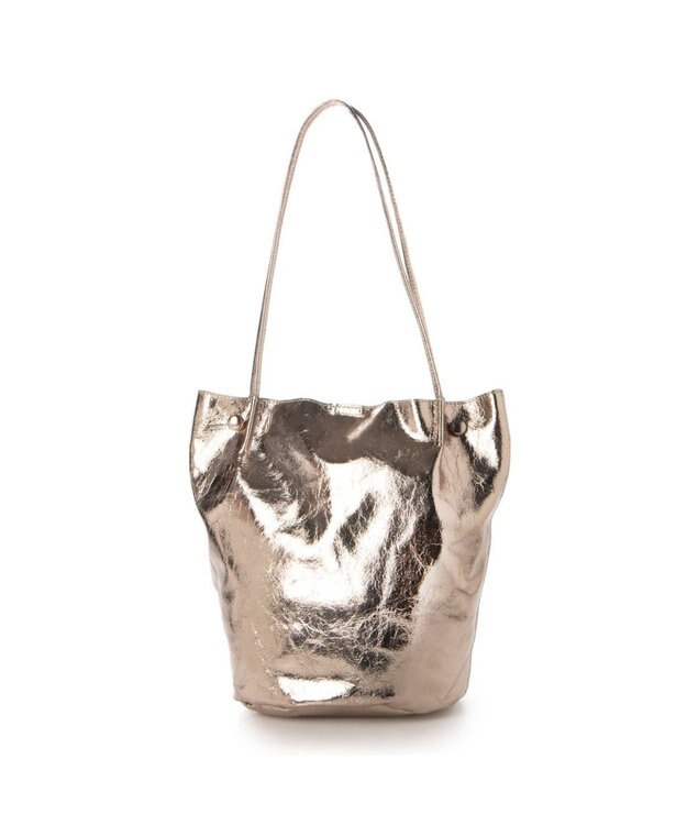 UNBILLION カシュカシュ cachecache / クラッシュメタリック肩入れバケツトートバッグ ダークシルバー