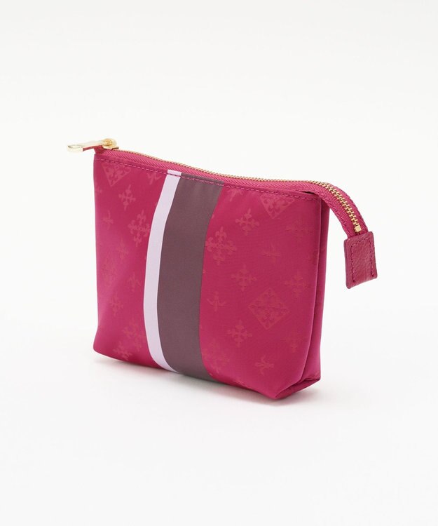 russet ラインプリントポーチ S(Z-227) Cherry