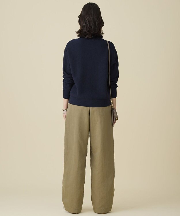 自由区 S ブークレミックスツイード ニット ネイビー