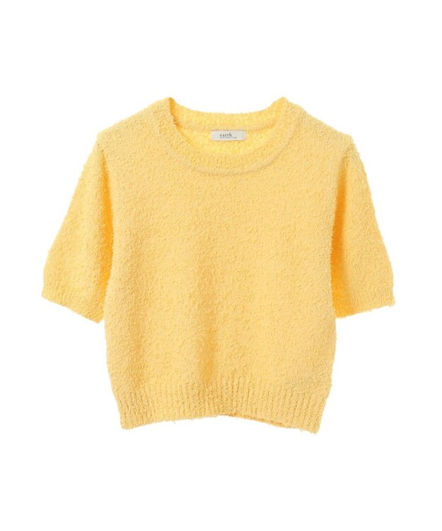 earth music&ecology ツイストブークレ半袖プルオーバー Light Yellow