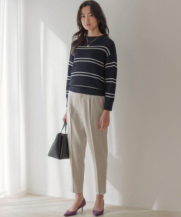 組曲 L 【先行予約】ライトリネンライクテーパード パンツ ベージュ系