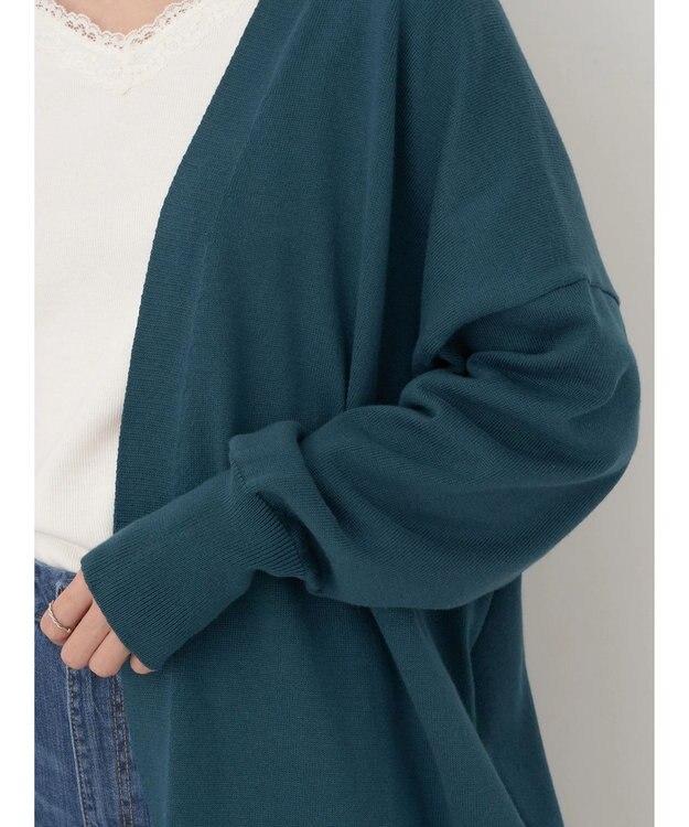 earth music&ecology ニュアンスロングカーディガン Blue Green